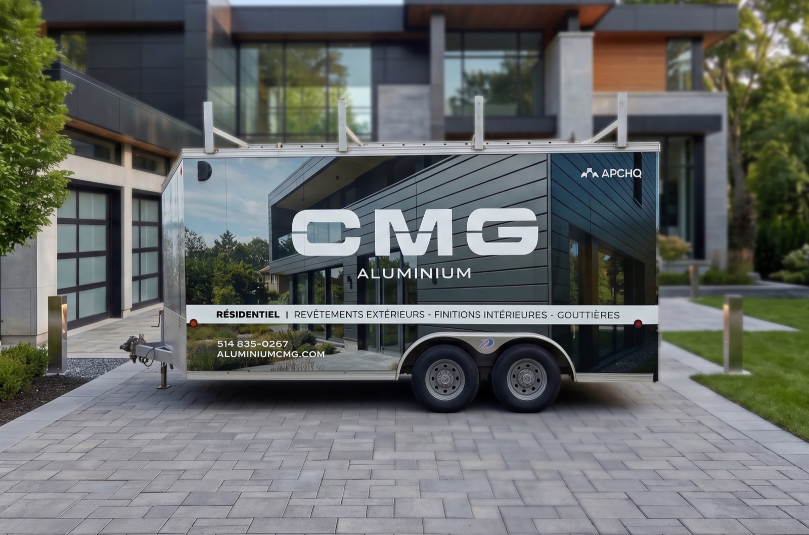 Camion de service Aluminium CMG - Spécialiste en revêtement et gouttières à Montréal